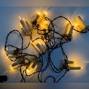 2 Strings Vintage Kurt Adler Triple Candle Christmas String Lights 8' Each (Read